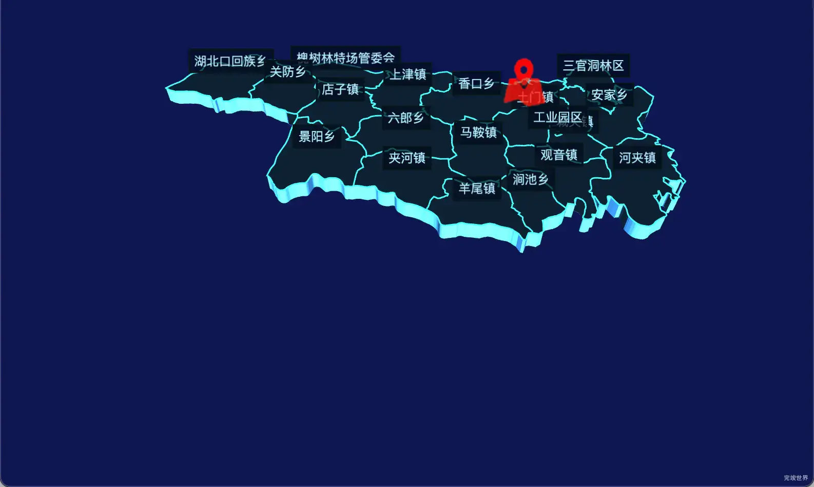 19 echarts 十堰市郧西县geoJson地图3d地图自定义图标